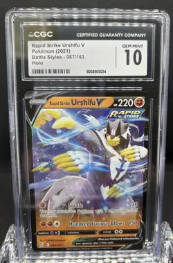 Pokemon Rapid Strike Urshifu V 2021 Battle Styles Holo CGC Gem Mint 10 - Image 1