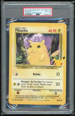 2021 Pokemon First Partner Pikachu Jumbo-Portuguese PSA 8 - Image 1