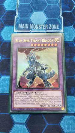 Yu-Gi-Oh Blue-Eyes Tyrant Dragon Ultra Rare Emblazoned Limited Ed 25LP-EN019 - Image 1