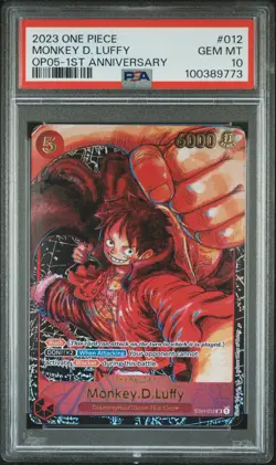 2023 ONE PIECE OP05-AWAKENING OF THE NEW ERA 1ST ANV #012 MONKEY D. LUFFY PSA 10 - Image 1