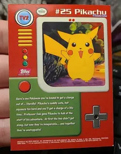 TV2 #25 Pikachu 1999 Pokemon Card Topps TV Animation Edition LP - Image 5