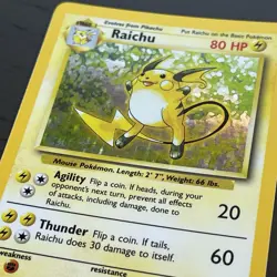 Pokemon Card Raichu 14/102 Base Set Unlimited Holo Rare - Image 2