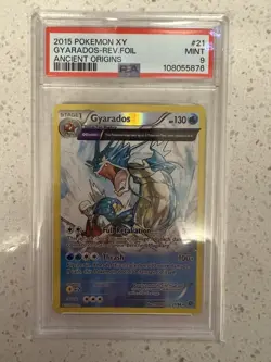 2015 Pokemon XY Gyarados -Rev. Foil Ancient Origins #21 PSA Mint 9 - Image 1