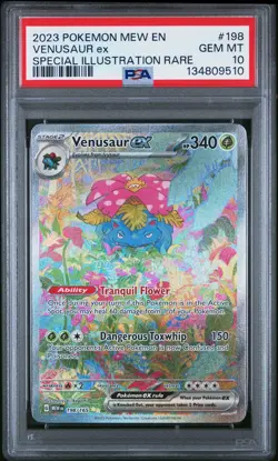 2023 POKEMON MEW EN-151 SPECIAL ILLUSTRATION RARE #198 VENUSAUR EX PSA 10 - Image 1