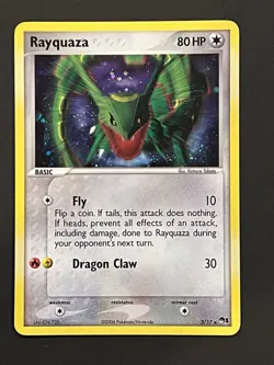 2006 Pokemon TCG Rayquaza Holo Rare Card 3/17 Pop Series 1 Promos - Image 1