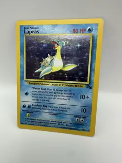 Pokemon TCG Lapras Fossil Holo Unlimited Rare Card 10/62 LP-NM Condition - Image 2