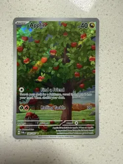 Pokemon TCG Applin Holo Card 185/167 Twilight Masquerade Illustration Rare - Image 1