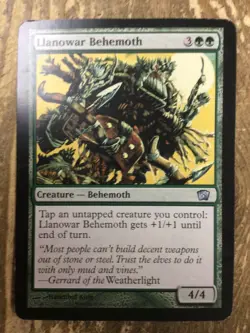 Llanowar Behemoth Box Topper Oversize Card Magic The Gathering Used - Image 1