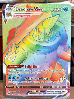 Pokemon card - Drednaw VMAX #75 - Champion's Path 2020 -Secret Rainbow Rare Holo - Image 1