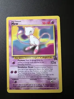 Mew WoTC Black Star Promo 8 Pokemon Card Vintage LP (10) - Image 1