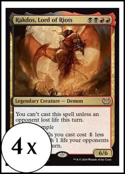 MTG - 4 x Rakdos, Lord of Riots - Duskmourn Commander - Playset 4x x4 - Image 1
