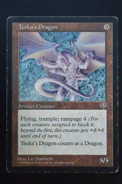 Magic The Gathering MTG TEEKA'S DRAGON Mirage HP Heavily Played - Image 1