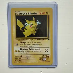 Lt. Surge's Pikachu 81/132 Common WOTC Gym Heroes Pokemon - Image 1