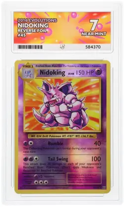 ACE 7 Nidoking 45/108 2016 Evolutions Reverse Foil Graded Pokemon Card TCG - Image 1