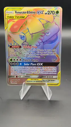 Venusaur & Snivy GX | 249/236 | Cosmic Eclipse | Secret Rainbow Rare | Pokemon - Image 1