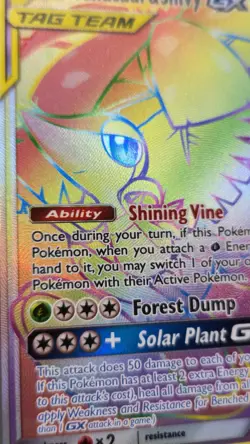 Venusaur & Snivy GX | 249/236 | Cosmic Eclipse | Secret Rainbow Rare | Pokemon - Image 3
