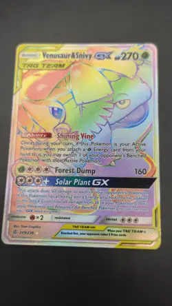 Venusaur & Snivy GX | 249/236 | Cosmic Eclipse | Secret Rainbow Rare | Pokemon - Image 5