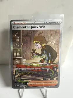 Pokemon CLEMONT'S QUICK WIT 243/191 - Surging Sparks - SPECIAL ILLUSTRATION RARE - Image 1