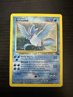 Pokemon TCG Articuno Fossil 2/62 Holo Unlimited Holo Rare - Image 1