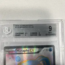 2016 Pokemon XY Breakpoint Full Art Manaphy EX 116/122 #116 BGS 9 - Image 3
