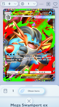 Pokemon TCG Pocket - Mega Swampert Full Art 2⭐, Fantastical Parade, English - Image 1