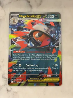 Mega Scrafty ex 135/217 Pokemon English NM In Hand Ready To Ship Rare - Image 1
