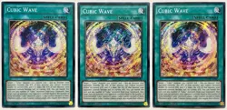 3 x MVP1-ENS42 Cubic Wave - Secret Rare 1st Edition Lightly Played YuGiOh Cards - Image 1