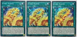 3 x MVP1-ENS41 Cubic Karma - Secret Rare 1st Edition Near Mint YuGiOh Cards - Image 1