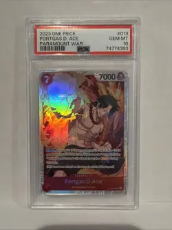 One Piece Paramount War Portgas D. Ace, OP02-013, PSA 10 - Image 1