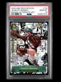 2025 ONE PIECE OP12 118 JEWELRY BONNEY MANGA LEGACY OF THE MASTER PSA 10 🔥 - Image 1