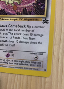 Pokemon Team Rocket’s Meowth 18 Black Star Promo Rare Card WOTC Vintage 1999 - Image 4