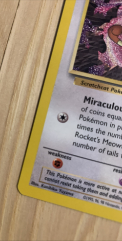 Pokemon Team Rocket’s Meowth 18 Black Star Promo Rare Card WOTC Vintage 1999 - Image 5