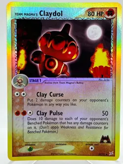 Team Magma’s Claydol 33/95 EX vs Team Aqua Reverse Holo Pokemon Card NM/MINT - Image 1