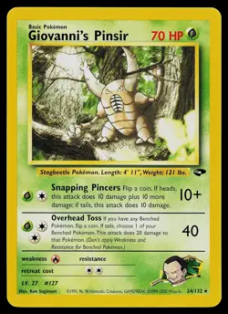 Pokemon Card - Giovanni's Pinsir Gym Challenge 24/132 Rare - Image 1