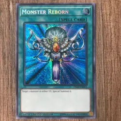 Yu-Gi-Oh! x3 Monster Reborn (TN19-EN011) Prismatic Secret Rare Promo LP/NM - Image 4