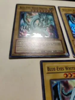 3x Yu-Gi-Oh! Blue-Eyes White Dragon SKE-001 Super Rare MP - Image 4