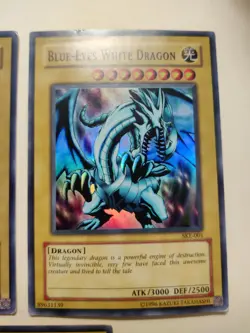 3x Yu-Gi-Oh! Blue-Eyes White Dragon SKE-001 Super Rare MP - Image 5