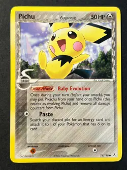 Pichu 76/110 ex holon phantoms Common Pokemon Card Near Mint - Image 1