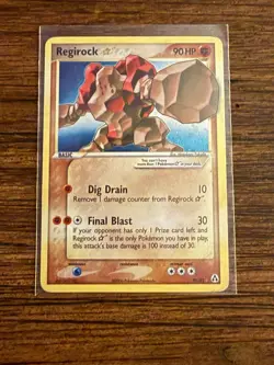 Pokemon: Regirock - Shiny Gold Star Holo - 91/92 EX - Legend Maker - 2006 - Image 1