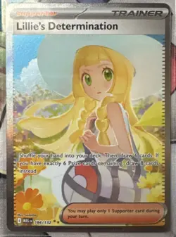 Lillie’s Determination 184/132 Full Art Trainer Secret Rare Pokemon TCG NM - Image 1