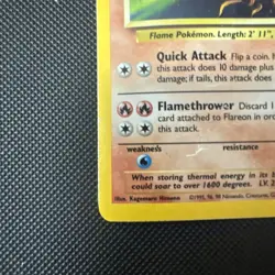 Pokemon TCG Flareon Jungle 3/64 Holo Unlimited Holo Rare Damaged - Image 4