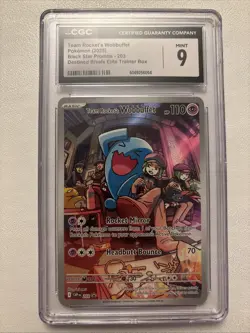 Pokemon 2025 Team Rocket’s Wobbuffet 203 Promo CGC 9 - Destined Rivals - Image 1