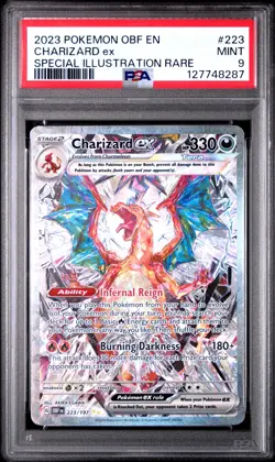 2023 POKEMON OBF EN-OBSIDIAN FLAMES SPECIAL ILLUSTRATION RARE CHARIZARD EX PSA 9 - Image 1