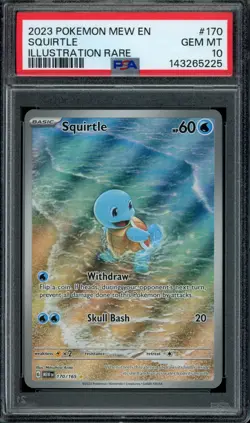 Pokemon Squirtle 170/165 Sv: Scarlet & Violet 151 Illustration Rare Holo PSA 10 - Image 1