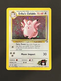 Pokemon TCG Erika's Clefable Gym Heroes Holo Rare Card 3/132 - Image 1