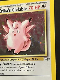 Pokemon TCG Erika's Clefable Gym Heroes Holo Rare Card 3/132 - Image 2