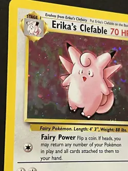 Pokemon TCG Erika's Clefable Gym Heroes Holo Rare Card 3/132 - Image 3