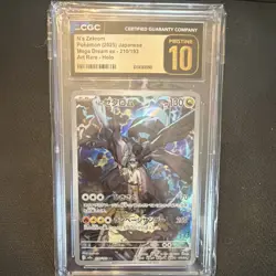 Pokemon N's Zekrom Mega Dream ex Art Rare Holo CGC Pristine 10 Japanese #210/193 - Image 1