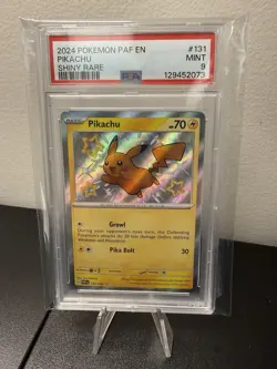 Pikachu Shiny Rare Pokemon Paf En-Paldean Fates 131 NM PSA 9 - Image 1