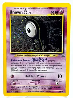 Unown [A] 14/75 Neo Discovery Holo Rare 2000 WotC Vintage Pokemon TCG Card - Image 1